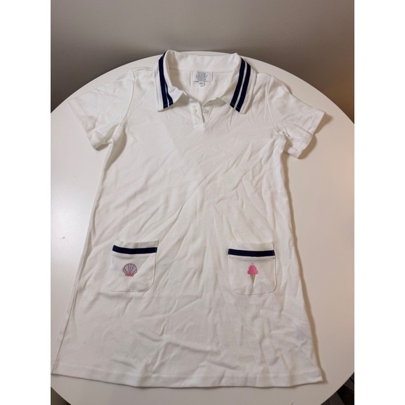 Little Paper Kids Other - Little Paper Kids Polo Dress Kids Size 10Y White Excellent Shell Ice Cream